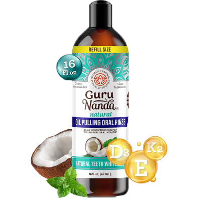 GuruNanda Coconut Oil Pulling Fresh Breath and Whitening Mouthwash 237 ml -375249965 image