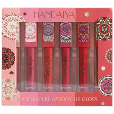 HANDAIYAN- 6 Color Bohemian Style Velvet Soft Mist Waterproof and Oil-Proof Liquid Lip Gloss for Female image