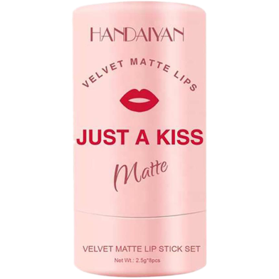 HANDAIYAN Makeup Velvet Matte Waterproof Long Lasting Moisturizing Not Fading Lipstick 8 pcs image