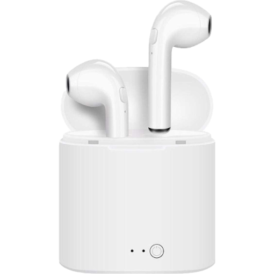 HBQ I7S Double Dual Mini Wireless 4.1 Bluetooth Earphone With Power Case - White image