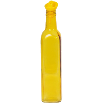HEREVIN Decorated Square Oil and Vinegar bottle Yellow Colour 500 ml image