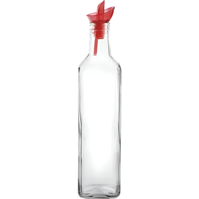 HEREVIN Square Oil and Vinegar Bottle with red cap 0.5 Ltr image