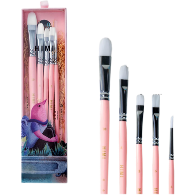 HIMI Little Bird Paint Brushes Set 5 Pcs for Acrylic Oil Gouache Paint image
