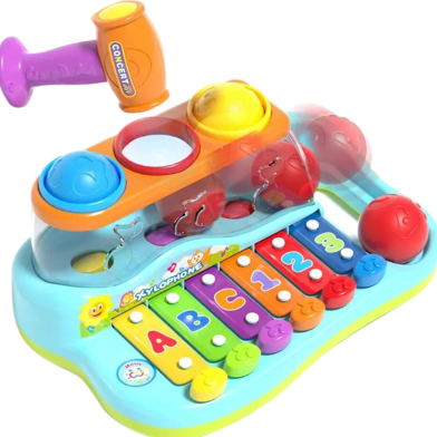 HOLA Baby Toys Three color ball wisdom Xylophone ,Hammering Pounding Toys Educational Ball Pound and Tap Bench Toy Xylophone -299912304 image