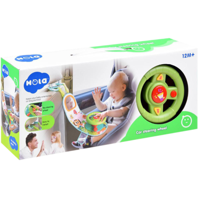 HOLA Children's interactive steering wheel on the front seat for a car with melodies image