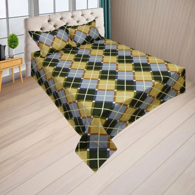 HOMETEX Blue Box Borfi Bed Sheet - HTK10074 image