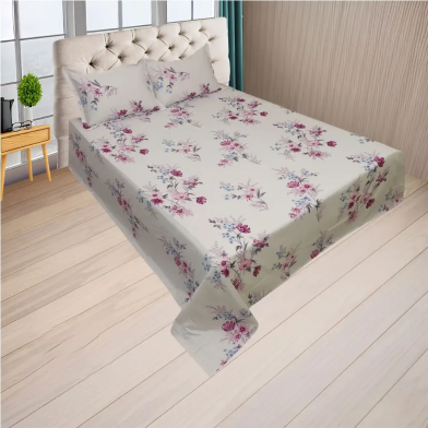 HOMETEX Daffodil White Bed Sheet - VIPK1076 image