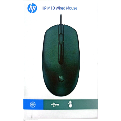 HP-M10 Wired USB Mouse with 3 Buttons High Definition 1000DPI Optical Tracking and Ambidextrous Design image