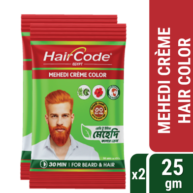 HairCode Egypt Mehedi Crème color (Hair Beard) Pack of 2 (25gmX 2) image