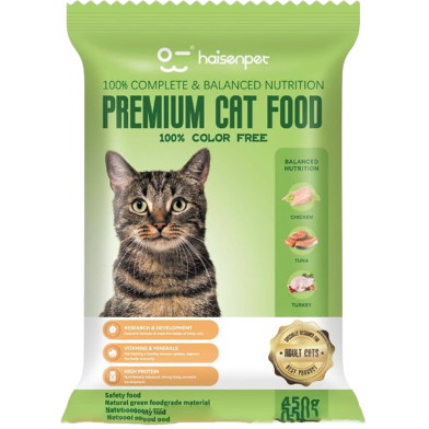 Haisenpet Premium Adult Cat Food Chicken, Tuna and Turkey 450g image