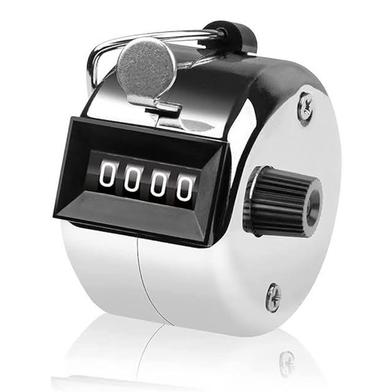 Hand Tally Counter, Metal Tasbeeh With Finger Ring-Silver image