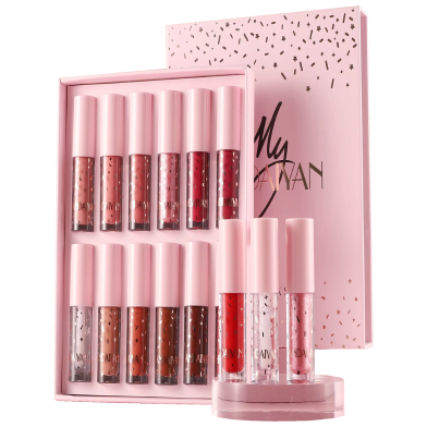 Handaiyan 12 Color Lip Glaze Set Long lasting waterproof non stick cup non fading natural three dimensional matte lipstick image