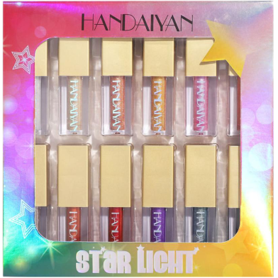 Handaiyan 12 color pearl Liquid Eyeshadow Set Matte Diamond Waterproof Glitter Eyeliner Shadow image