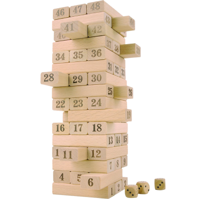 【Happy One】Creative 18cm Jenga Novel Wooden Rainbow Digital Building Block Brain Game Toy Kids Entertainment Intelligence Interaction Toys image