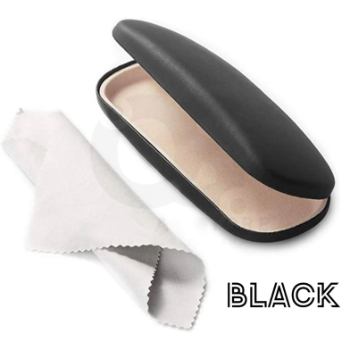 Hard Shell Eyeglass Case, Protective Case For Glasses And Sunglasses - Unisex, Black image
