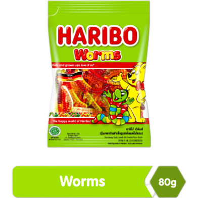 Haribo Worms Candy 80gm image
