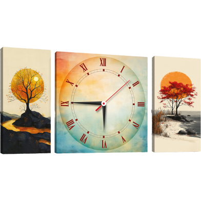 Hasain Mart Combo Wall Clock 24 x 12 Inch (Total) image
