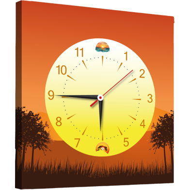 Hasain Mart Natural Wall Clock 24 x 12 Inch image