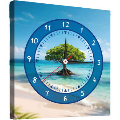 Hasain Mart Natural Wall Clock 24 x 12 Inch image