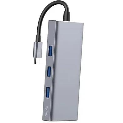 Havit H408 7 In 1 Type-c To Hdmi 4k 3 × Usb 3.0 Pd Sd Tf Multi Interface Hub image