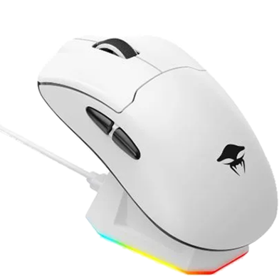 Havit StarBlaze-2 H.KRAKEN Bluetooth (Multi Mode) White-Black Gaming Mouse With RGB Charging Dock image