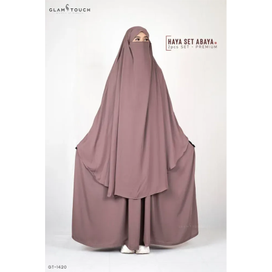 Haya Set Abaya (2 Part Set) | Mocha image