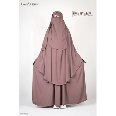 Haya Set Abaya (3 Part Set) | Mocha image