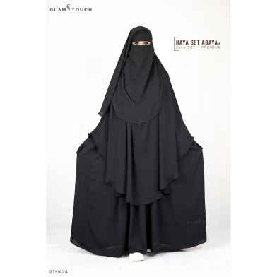 Haya Set Abaya (3 Part Set) | Black image