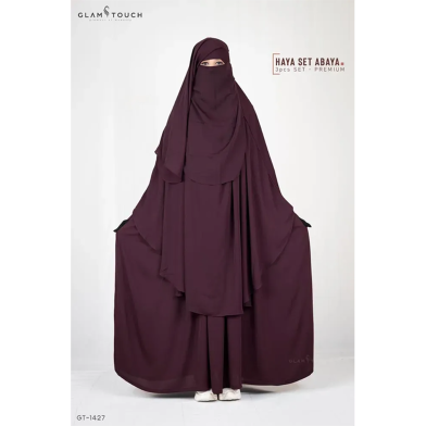 Haya Set Abaya (3 Part Set) | Wine image