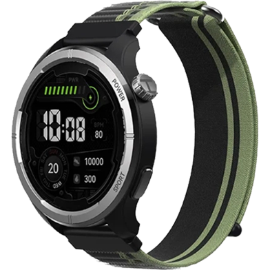 Haylou Solar Neo 1.53 inch Bluetooth Calling Smart Watch (Silicone plus Woven) Strap- Black image