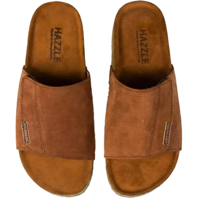 Hazzle Bridgestone Brown Suede Leather Sandal Premium Stylish Design image