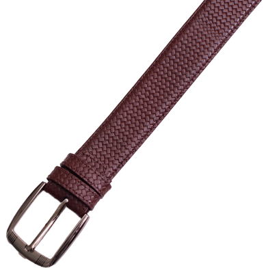 Hazzle Dice Belt Chocolate Premium Leather Stylish Design image