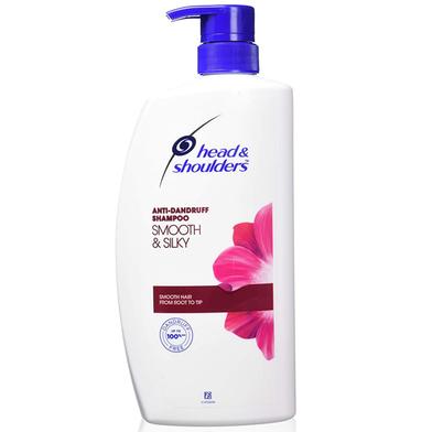 Head And Shoulders Smooth and Silky Anti Dandruff Shampoo for Women And Men, 1 L image