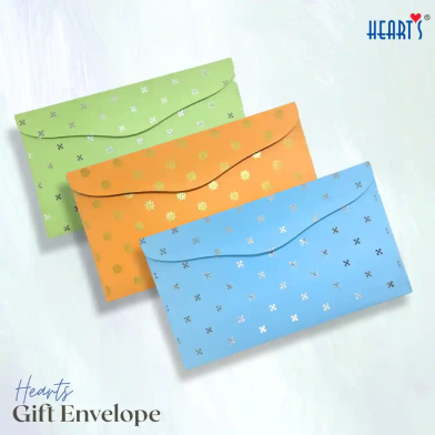 Hearts Bangladesh Money Gift Envelop Foil Printed Solid Color (12 Pcs) image