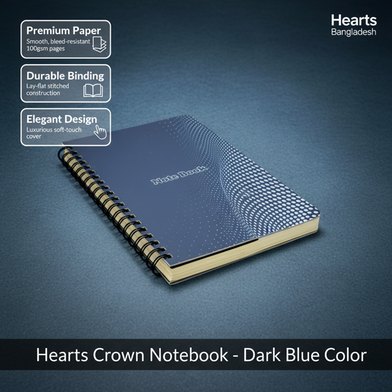 Hearts Crown Notebook - Dark Blue Color Slide 2
