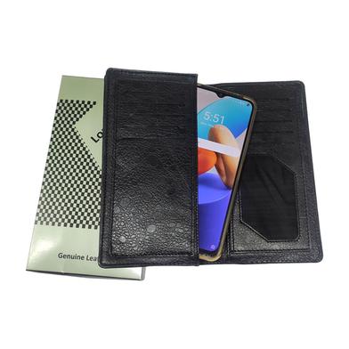 Heart's Double Chamber Mobile Wallet And Purse Black With Foiled