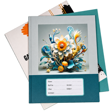 Hearts Floral Binding Khata 120 Page (Margin) any Design (6 Pcs) image