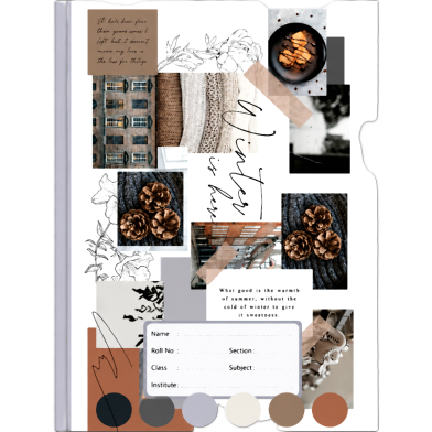 Hearts Floral Binding Khata any Design (Margin) - 200 Pages image