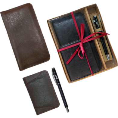 Hearts GIFT SET-A [Mobile Purse (Genuine Leather), Card Holder, Exclusive Pen] image