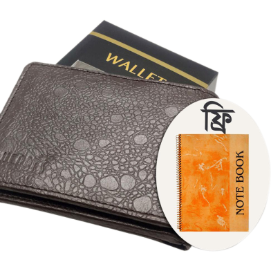 Hearts Leather Money Bag - Chocolate (Double Chamber) With Foiled Notebook FREE image