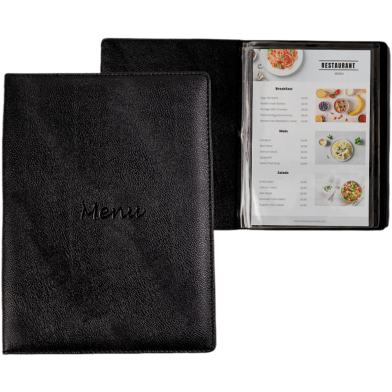 Hearts Menu Folder Black - 4 Page image