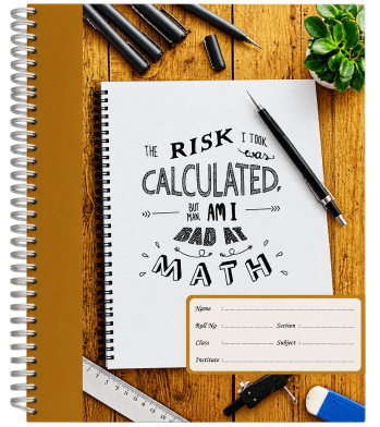 Hearts Risk Calculation Design Floral Spiral Khata (White) - 120 Pages image