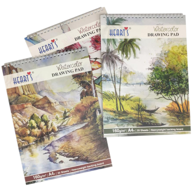 Hearts Water Color Drawing Book Any Design image