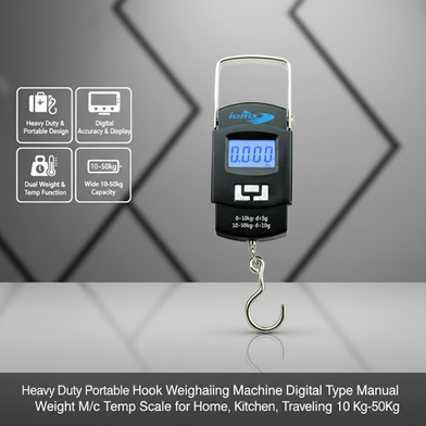 Heavy Duty Portable Hook Weighing Machine Digital Type Manual Weight M/c Temp Scale for Home, Kitchen, Traveling 10 Kg-50Kg Slide 2