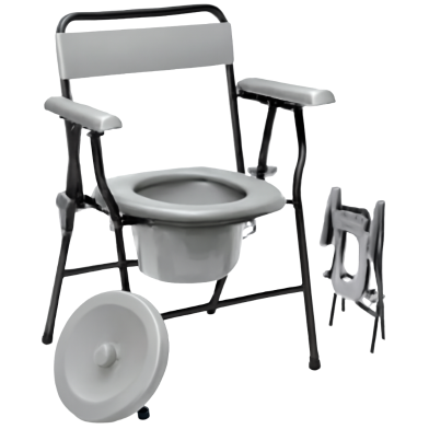 Heavy Stainless Steel Folding Commode Toilet Chair image