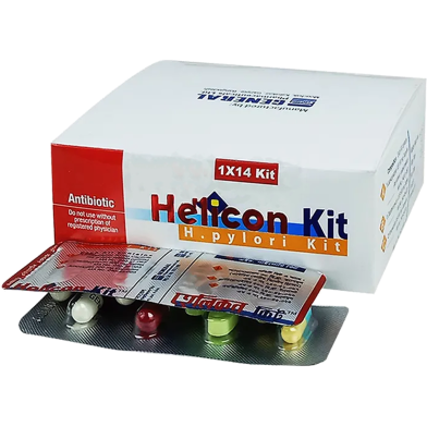 Helicon Kit30 mg Plus 1000 mg Plus 500 mg 4's Strip Tablet image