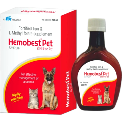 Hemobest Pet Syrup Improves Weak and Debilitating Animals 200ml image