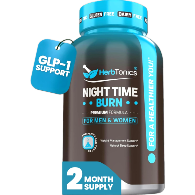 Herbtonics Night Time Burn Weight Supplement With Melatonin For Sleep And Metabolism 60 Vegan Capsules image