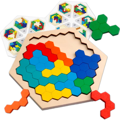 Hexagon Wooden Iq Puzzle image