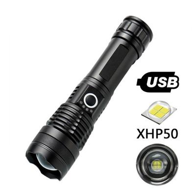 High Lumens LED XHP50 Tactical Flashlights with Rechargeable Battery Waterproof Zoomable Super Bright Torch Light Slide 5